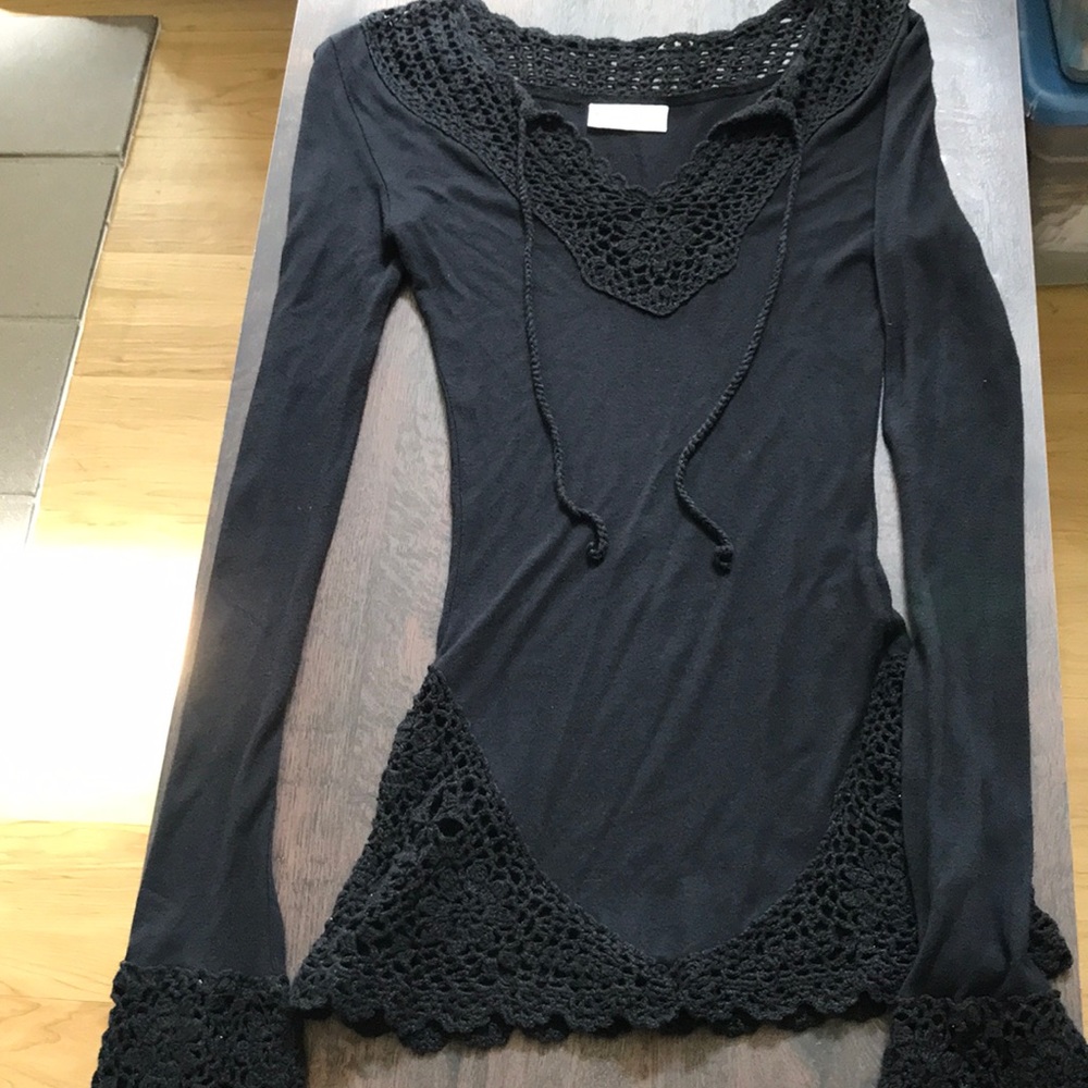 Rebecca Beeson women’s sz 1 black long sleeve top